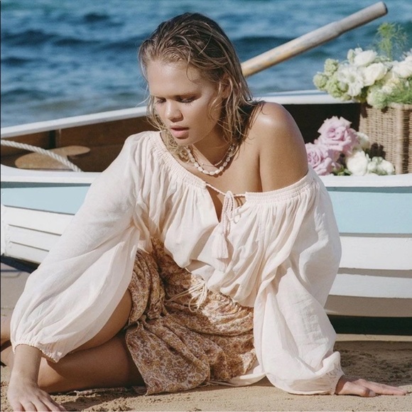 Spell Honey Blouse Peach XS Oversized pre-owned - Picture 3 of 3